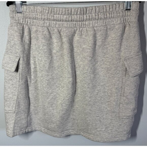 Univeral Thread Fleece Cargo Mini Skirt Medium Gray Athleisure Sporty Casual - Picture 2 of 8